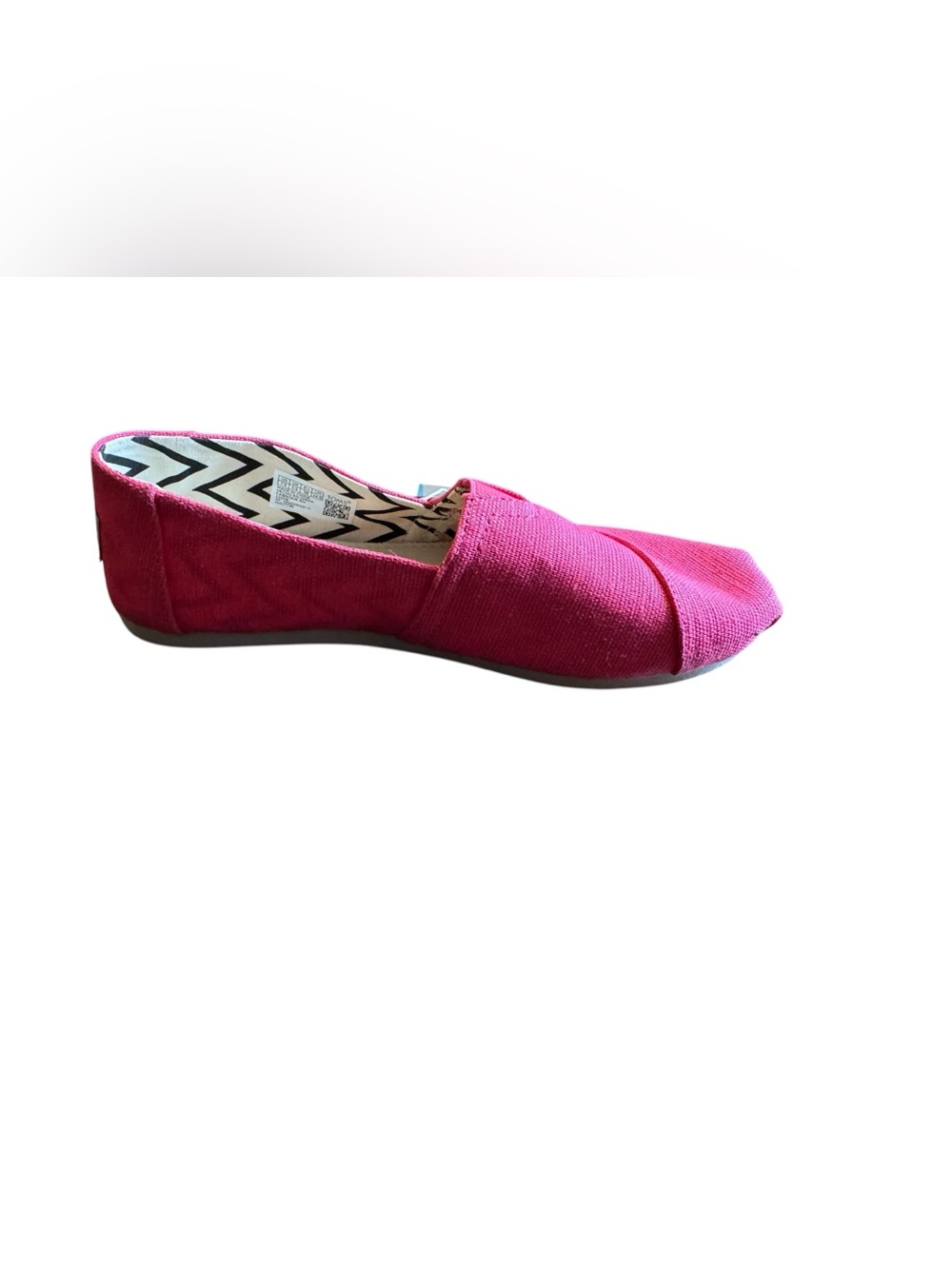Toms Hot Pink Canvas Slip-On Flat Women’s Size 7.5